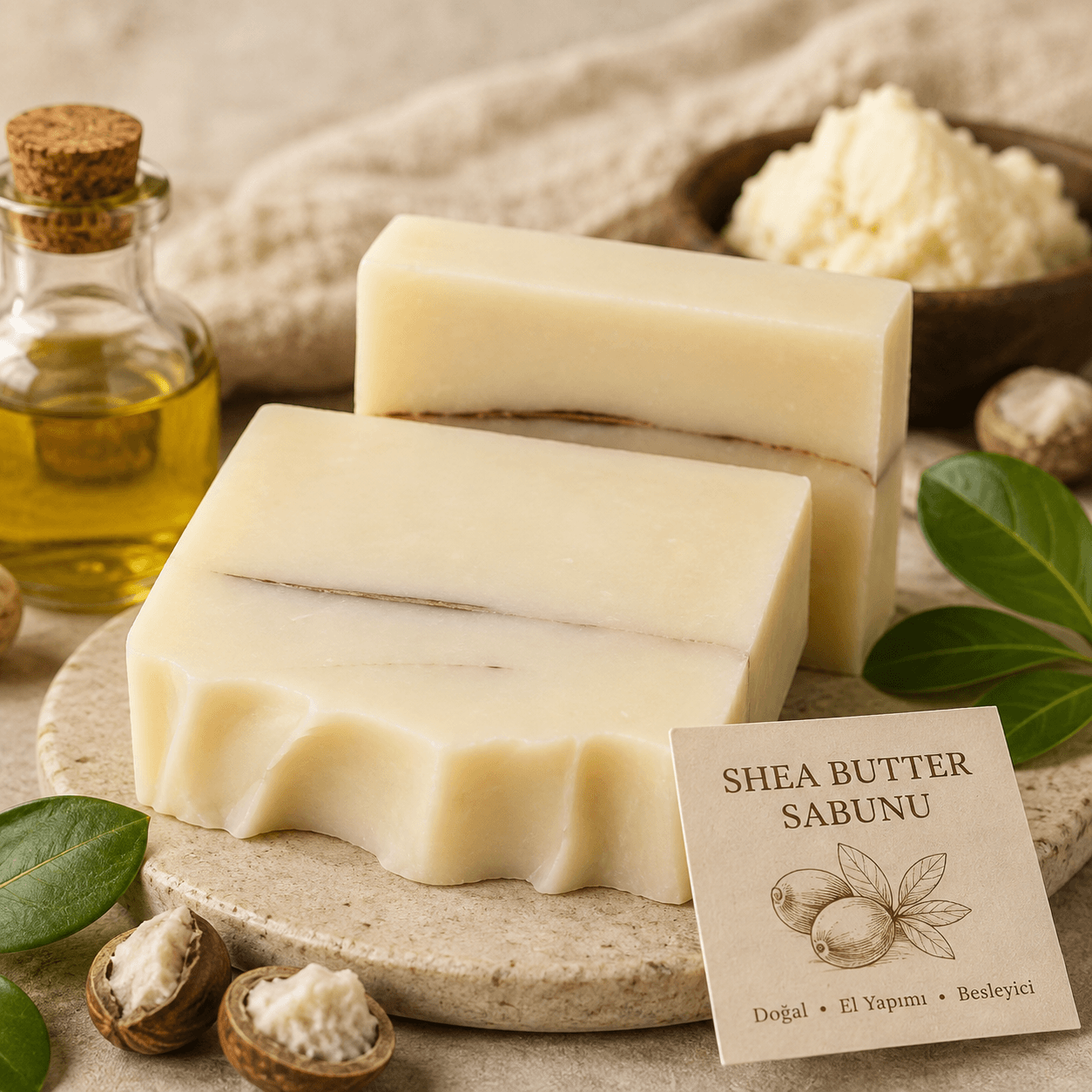 Doğal el yapımı soğuk proses Shea Butter Sabunu 100 g