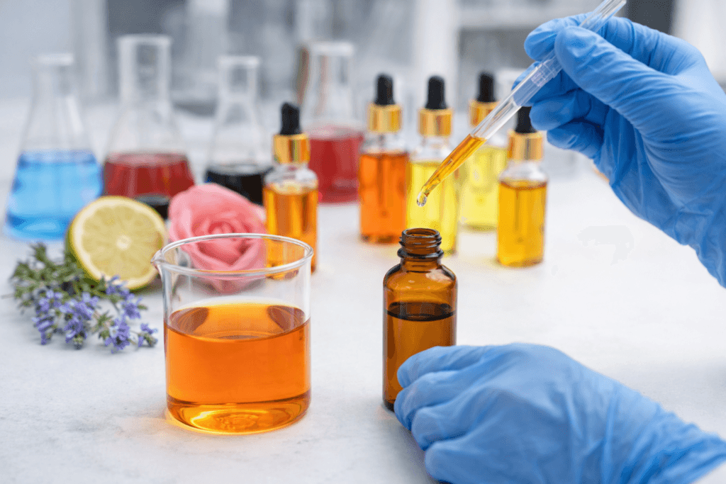 Parfüm esansı üretimi ve parfüm yapımı için kullanılan aromatik esanslar