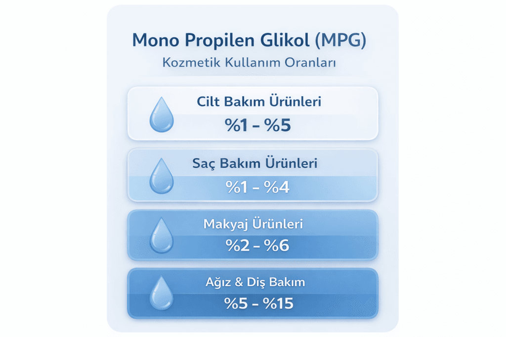 mono propilen glikol mpg kozmetik kullanım oranları