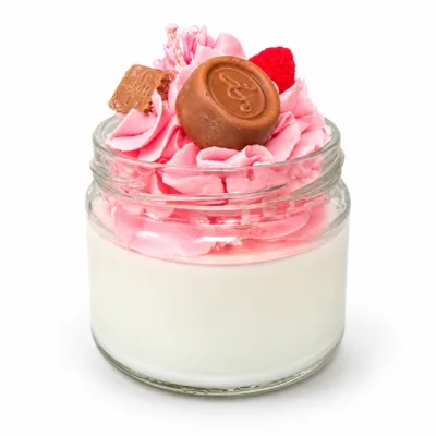 Pembe Kremalı Dekoratif Mum