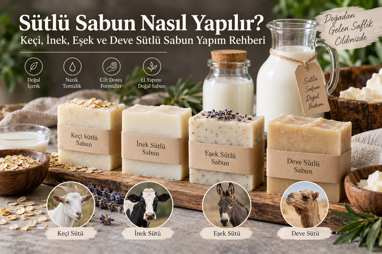 Sütlü sabun nasıl yapılır, keçi, inek, eşek ve deve sütlü sabun çeşitleri
